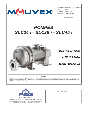 Mouvex Pumps SLC24, SLC36, SLC45 - 1004-D00 Manuel utilisateur | Fixfr