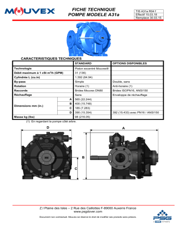 Mouvex A31A - R04 Manuel utilisateur | Fixfr