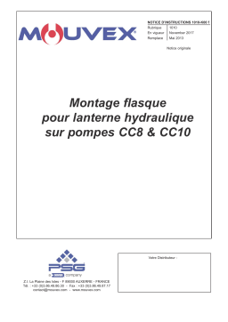 Mouvex Montage flasque lanterne hydraulique sur CC8, CC10 - 1010-K00 Manuel utilisateur