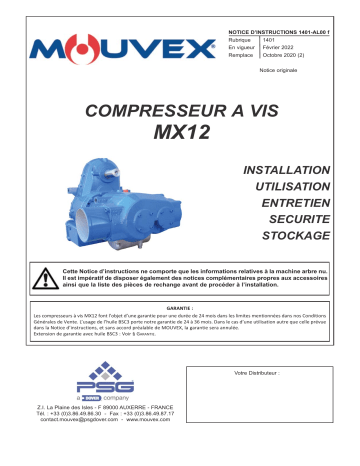 Mouvex 1401-AL00 MX12 Manuel utilisateur | Fixfr
