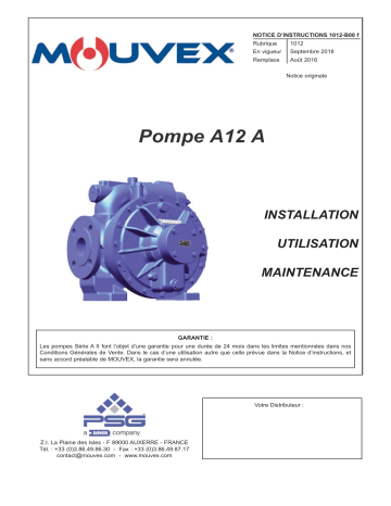Mouvex Pump A12 A - 1012-B00 Manuel utilisateur | Fixfr