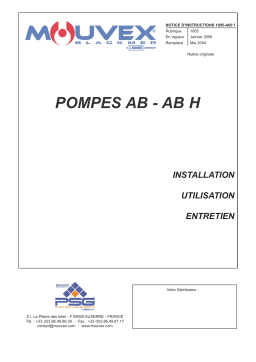 Mouvex AB - AB H Pump - 1005-A00 Manuel utilisateur