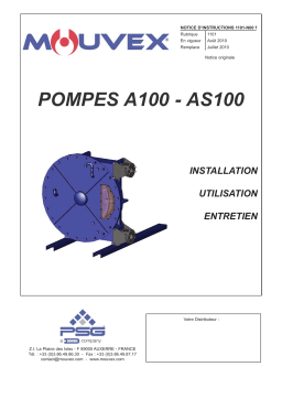 Mouvex A100 - AS100 Pump - 1101-N00 Manuel utilisateur