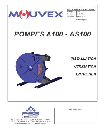 Mouvex A100 - AS100 Pump - 1101-N00 Manuel utilisateur | Fixfr