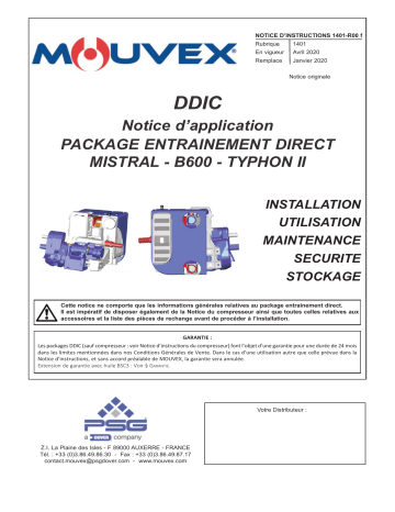 Mouvex 1401-R00 Package entrainement direct DDIC Manuel utilisateur | Fixfr