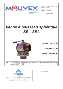 Mouvex Ball Valve SB, SBL - 1011-C00 Manuel utilisateur