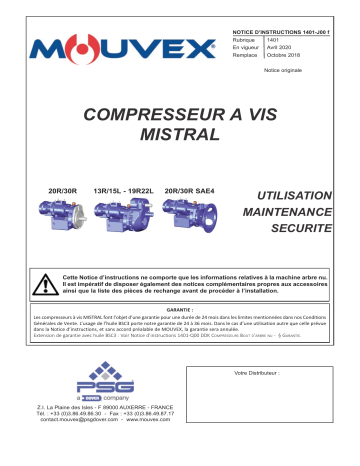 Mouvex 1401-J00 Mistral Manuel utilisateur | Fixfr