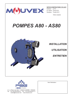 Mouvex A80 - AS80 Pump - 1101-L00 Manuel utilisateur