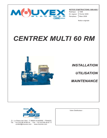Mouvex Centrex Multi 60 RM - 1006-A00 Manuel utilisateur | Fixfr