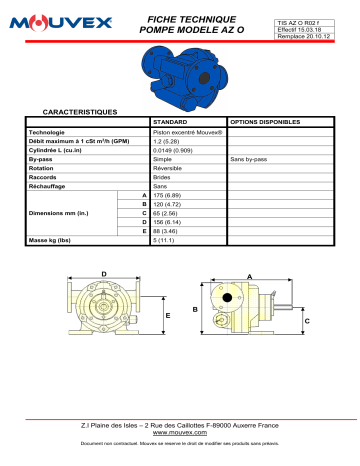 Mouvex AZO - R02 Manuel utilisateur | Fixfr