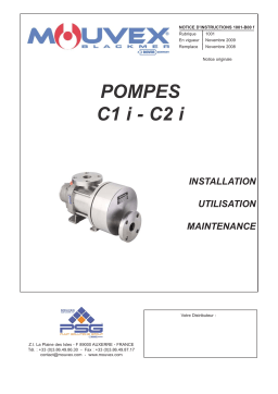 Mouvex C1i - C2i Pump - 1001-B00 Manuel utilisateur