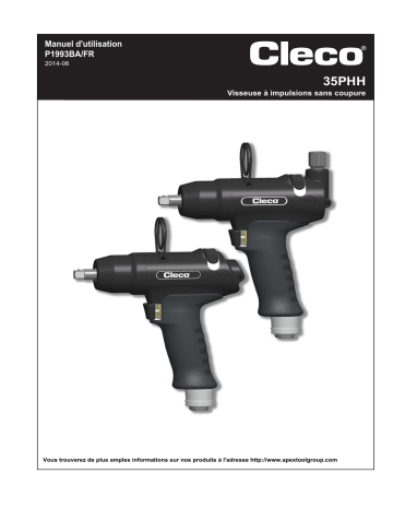 35PHH653 | 35PHHA65Q | 35PHH65Q | Cleco 35PHHA653 Visseuse à impulsions Manuel du propriétaire | Fixfr