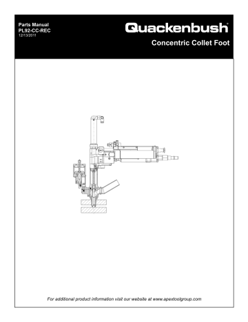 Quackenbush CC-REC Concentric Collet Foot Manuel du propriétaire | Fixfr