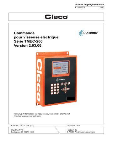 TMEC-220-15-F | Cleco TMEC-220-30-F Commande pour visseuse électrique Manuel du propriétaire | Fixfr