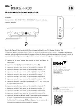 Gram Config K3/K3i > RD3 Accessories Guide de démarrage rapide