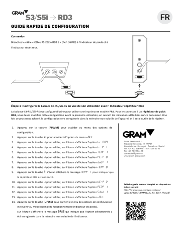 Gram Config S3/S5i > RD3 Accessories Guide de démarrage rapide | Fixfr