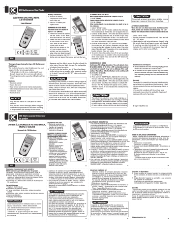 Kapro 389 Multiscanner Stud Finder Manuel utilisateur | Fixfr