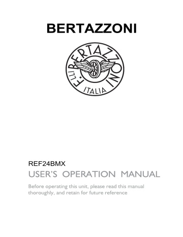 Bertazzoni REF24BMX 24 inch Freestanding Bottom Mount Manuel du propriétaire | Fixfr