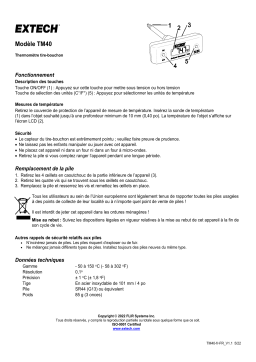 Extech Instruments TM40 Corkscrew Stem Thermometer Manuel utilisateur