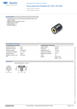 Baumer Slit coupling (D1=06 / D2=06) Mounting solid shaft encoder Fiche technique