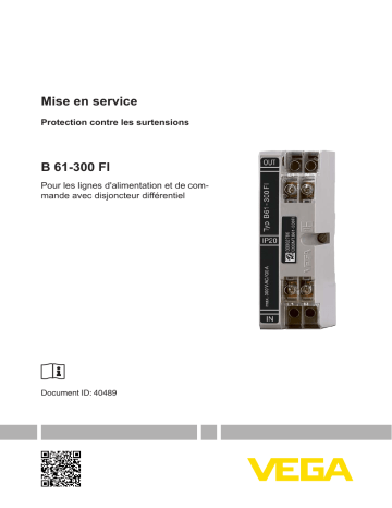 Vega Overvoltage protection B 61-300 FI Overvoltage arrester for supply and control cables Mode d'emploi | Fixfr