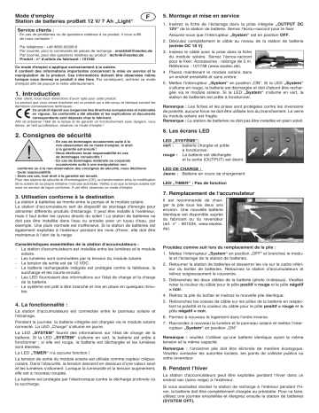 101641 | 101640 | esotec 101548 Akkubox proBatt 12/07 Lichtversion Mode d'emploi | Fixfr