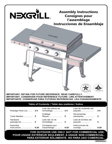 Nexgrill 720-1057 Home Depot Manuel utilisateur | Fixfr