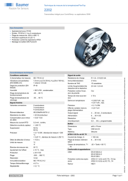 Baumer 2202 Temperature measurement Fiche technique