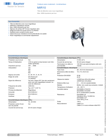 Baumer MIR10 Encoder Fiche technique | Fixfr