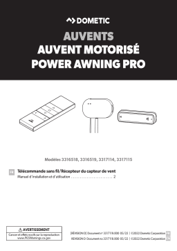 Dometic 3316518, 3316519, 3317114, 3317115 Mode d'emploi