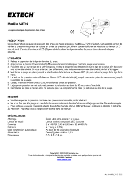 Extech Instruments AUT10 Digital Tire Pressure Gauge Manuel utilisateur