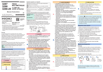 Hioki CLAMP ON AC/DC HiTESTER 3287,3288,3288-20 Manuel utilisateur | Fixfr