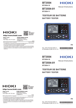 Hioki BATTERY TESTER BT3554, BT3554-01, BT3554-10, BT3554-11 Manuel utilisateur