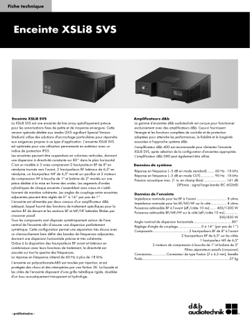 d&b audiotechnik XSLi8 SVS Fiche technique | Fixfr