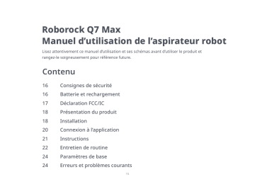 Roborock Q7 Max Manuel du propriétaire | Fixfr