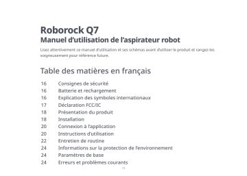 Roborock Q7 Manuel du propriétaire | Fixfr