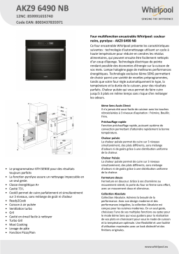 Whirlpool AKZ9 6490 NB Oven Manuel utilisateur