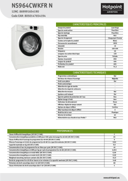 HOTPOINT/ARISTON NS964CWKFR N Washing machine Manuel utilisateur