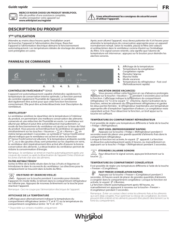 Whirlpool WBB 18SF32R Fridge/freezer combination Manuel utilisateur | Fixfr