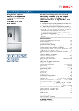 Bosch B26FT80SNS/04 French Door Bottom Mount Refrigerator spécification