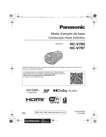 HCV787EG | Panasonic HCV785EG Mode d'emploi | Fixfr