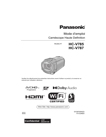HCV787EG | Panasonic HCV785EG Mode d'emploi | Fixfr