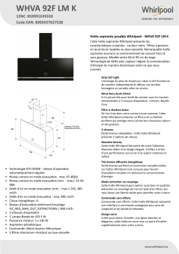 Whirlpool WHVA 92F LM K Hood Manuel utilisateur