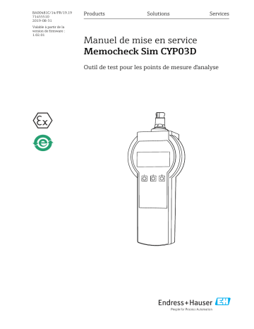 Endres+Hauser Memocheck Sim CYP03D Mode d'emploi | Fixfr