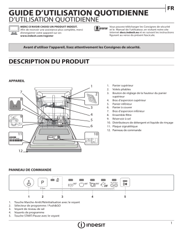 Indesit IDI NE219B Dishwasher Manuel utilisateur | Fixfr