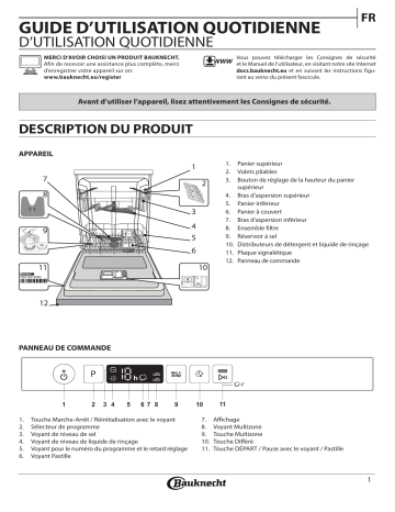 Bauknecht BCIC 3C26 ES Dishwasher Manuel utilisateur | Fixfr