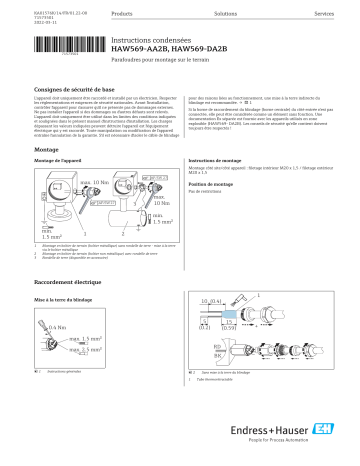 Endres+Hauser HAW569-AA2B, HAW569-DA2B Manuel utilisateur | Fixfr