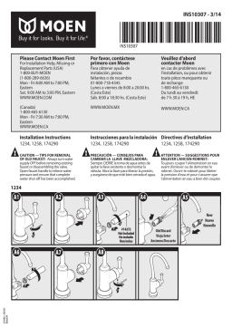 Moen 1258 Ceramic Disc Cartridge 4797 Two Handle Roman Tub Valve Installation manuel