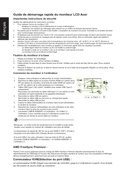 Acer XV272KLV Monitor Guide de démarrage rapide