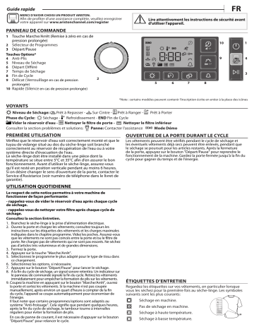 NT M11 9X1SSK GCC | Ariston NT M11 9X1SK GCC Dryer Manuel utilisateur | Fixfr